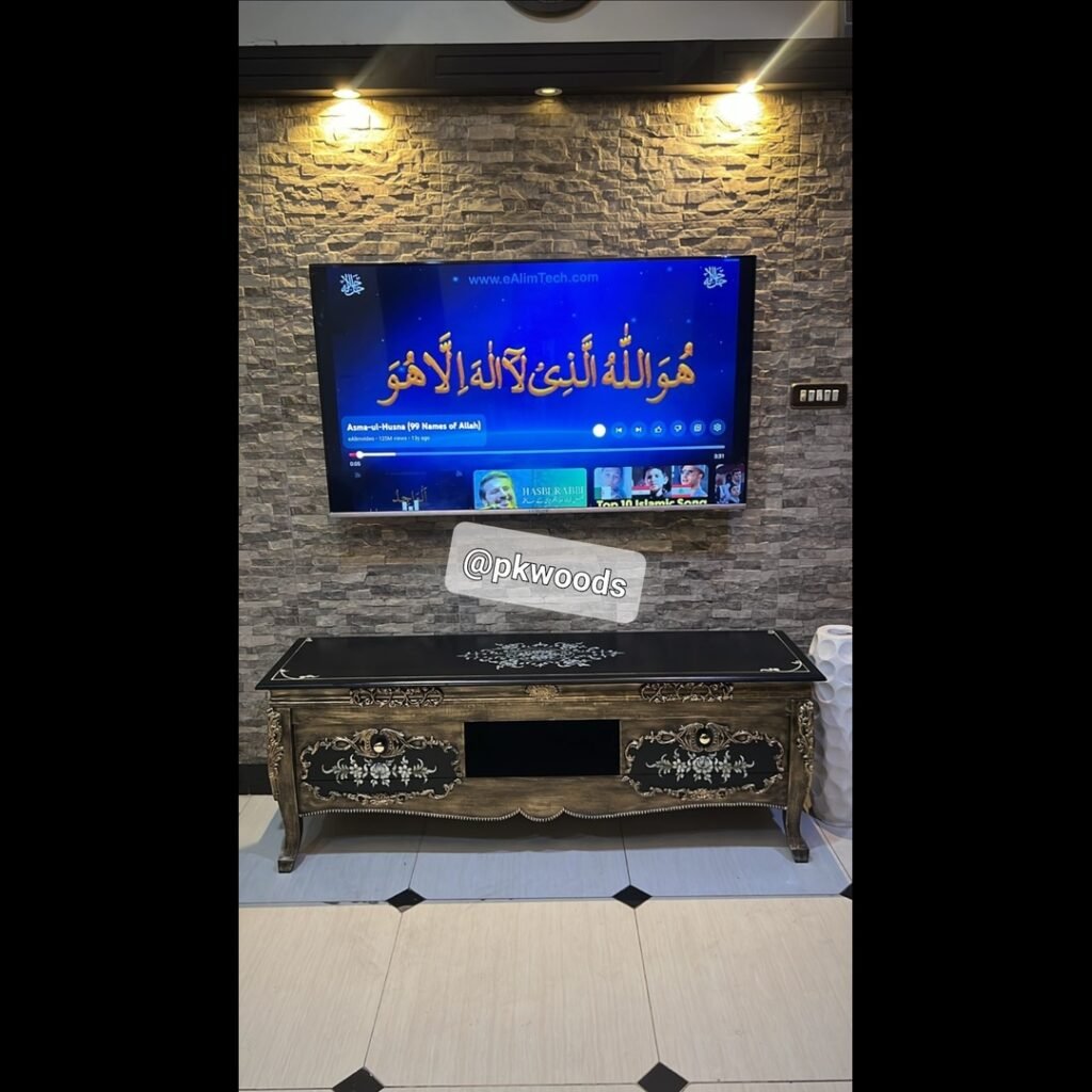 Wooden Hand Painted Led Console