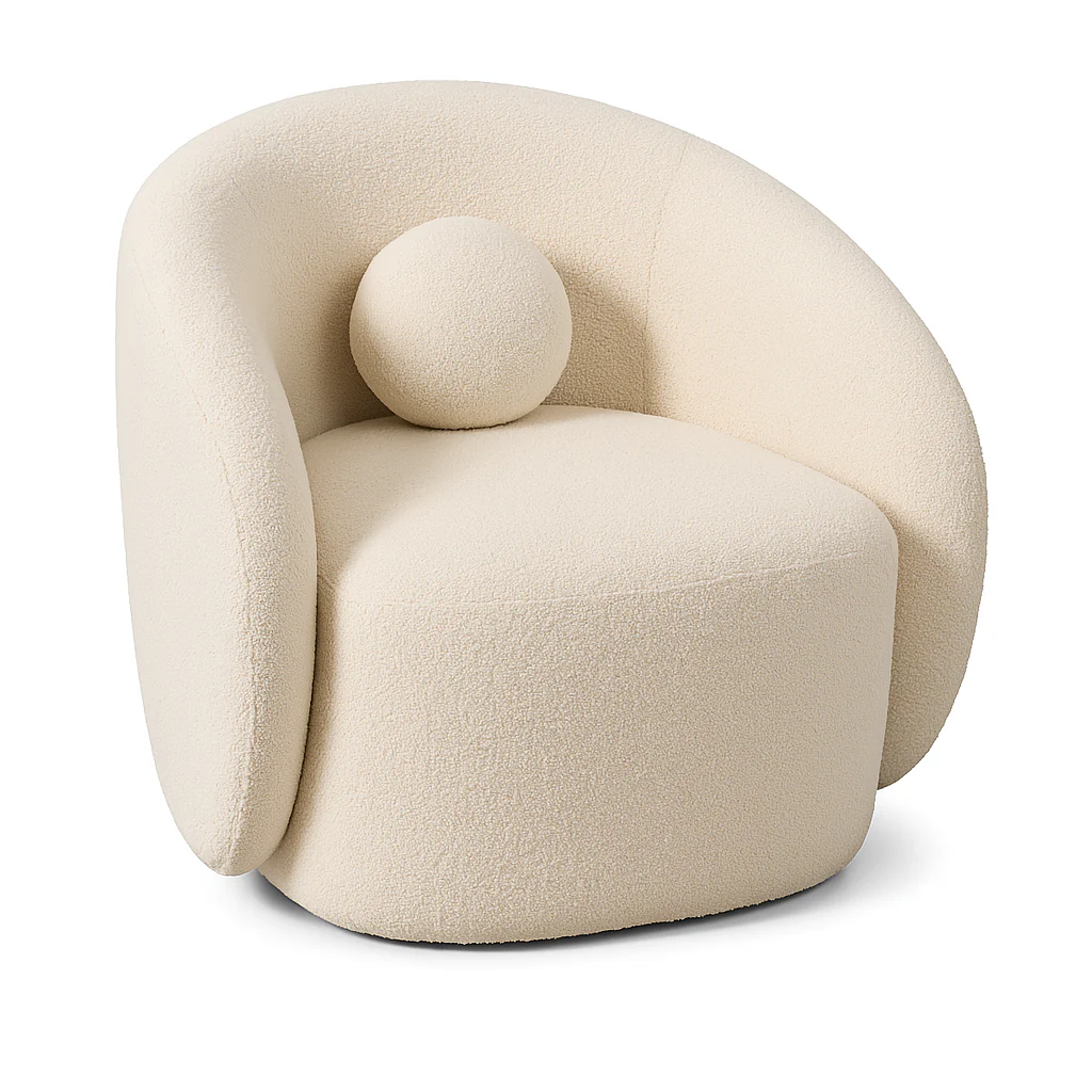 Modern Design Cloud Couch in Soft Boucle Upholstery