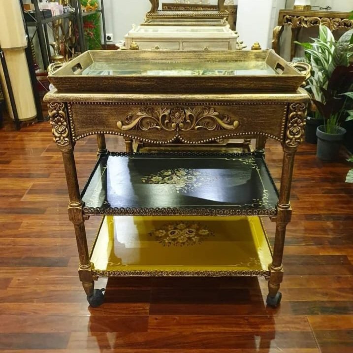 Multicolor Antique Tea Trolley