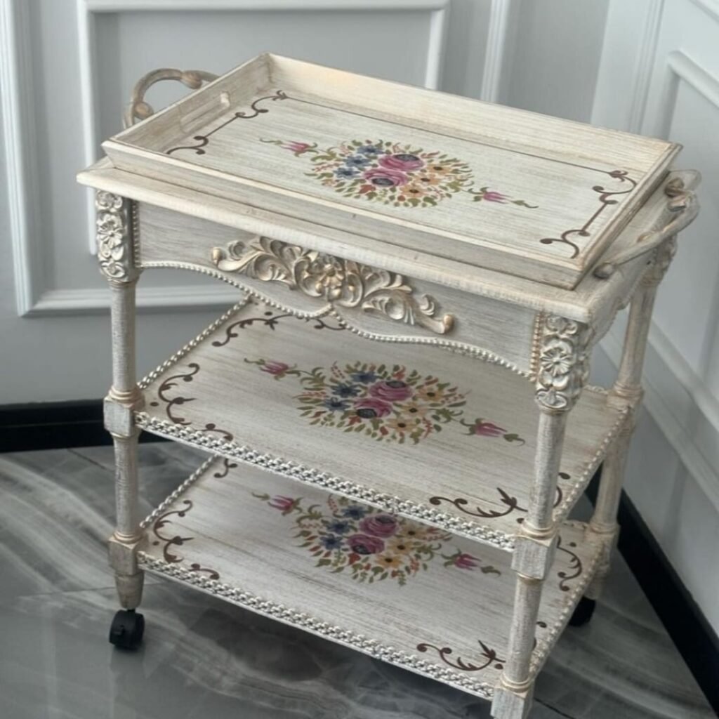 White Antique Tea Trolley