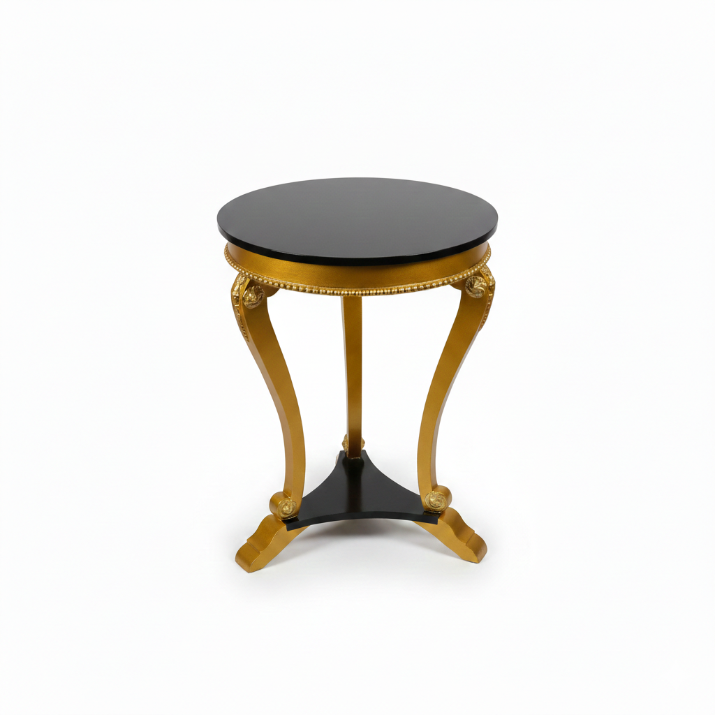 Black Golden Wooden Side Table
