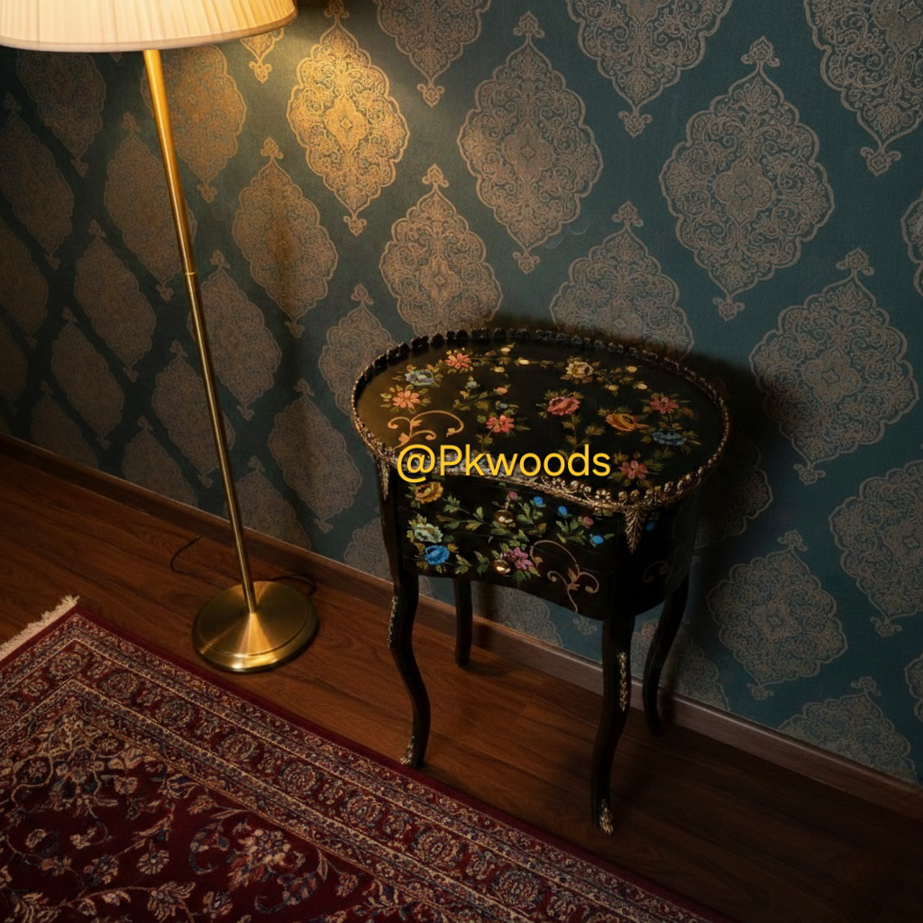 PK Woods Royal Bloom Accent Table Hand-Painted