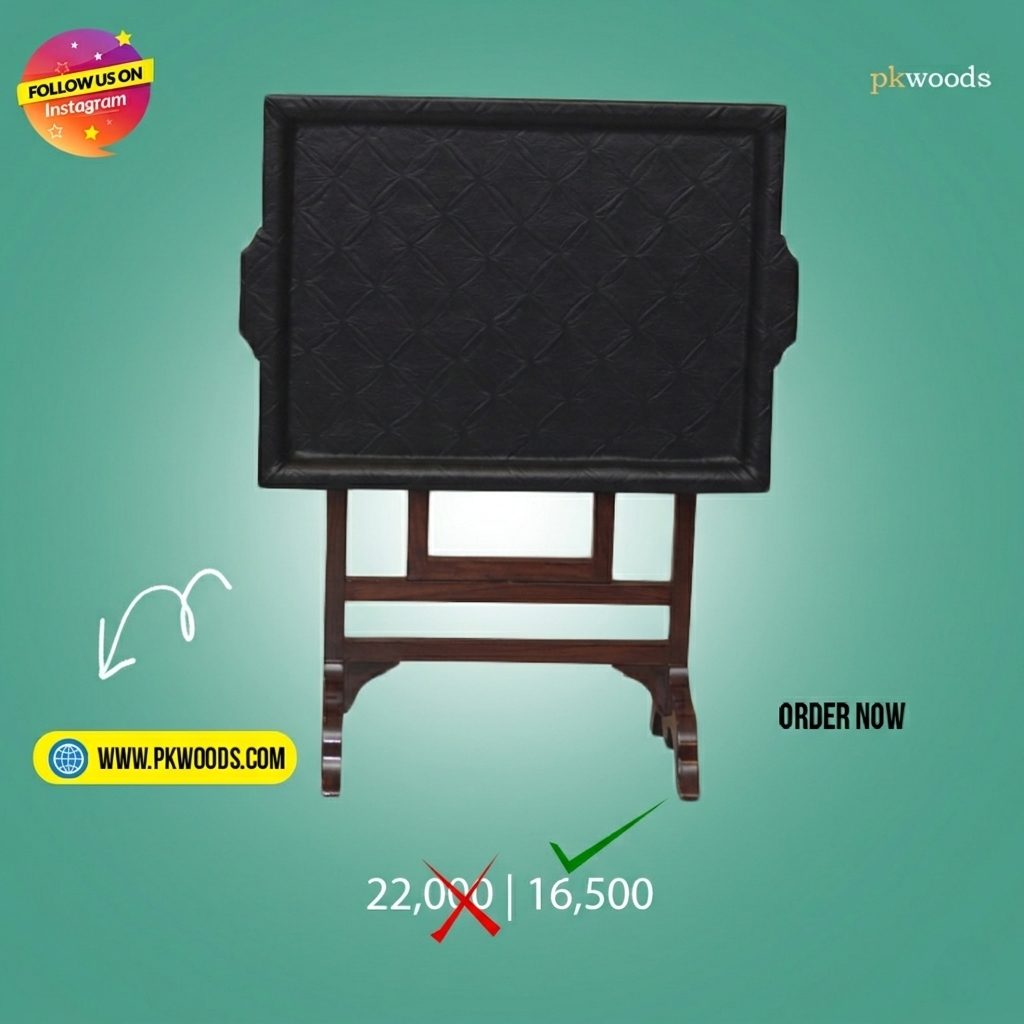 Leather Top Foldable Tray Table