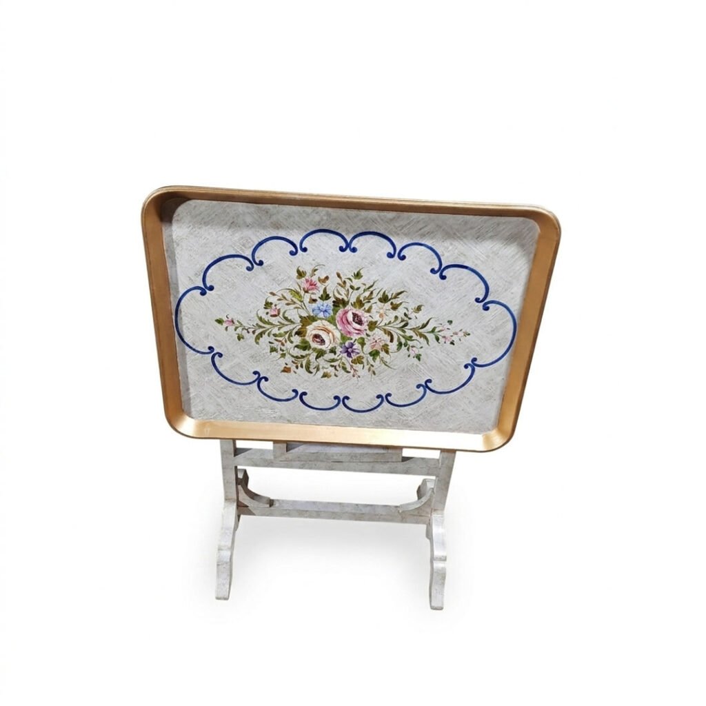 Artisan Bloom Hand-Painted Tray Table