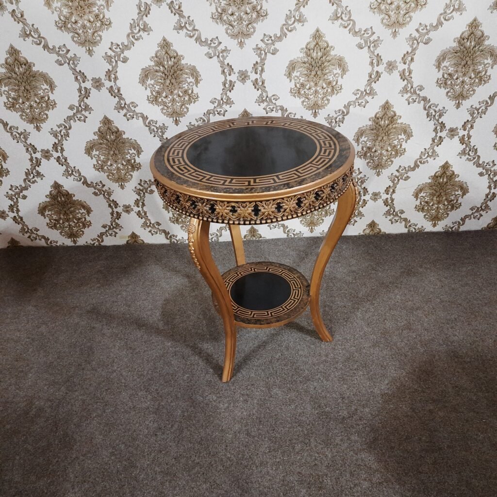 Black Combined Golden Wooden Side Table