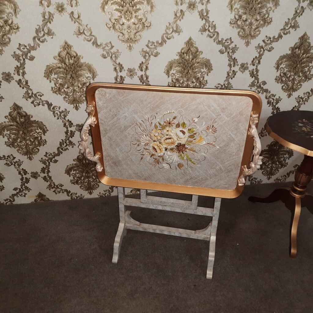 Floral Grace Foldable Hand Painted Tray Table