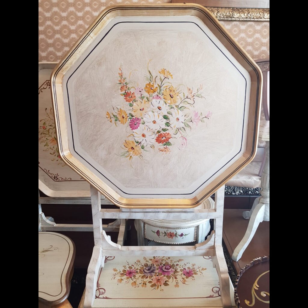 Petal Crest Octagon Hand-Painted Tray