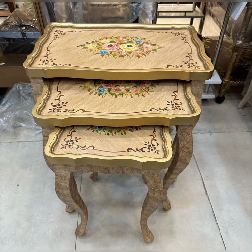 Vintage Rose Nesting Table Set of 3