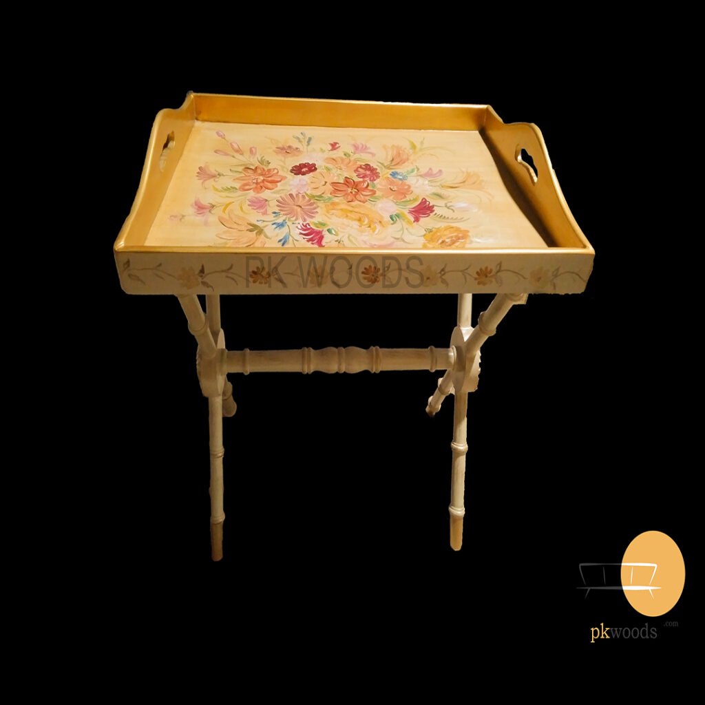 Floral Grace Hand Painted Tray Table