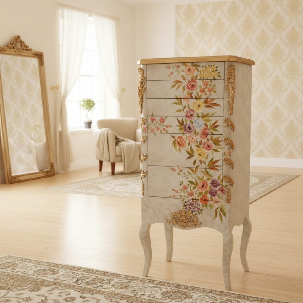 White Golden Antique finishing Standing Chester